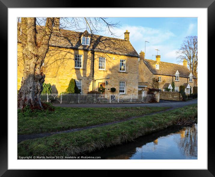 Cottage row Lower Slaughter Framed Mounted Print by Martin fenton