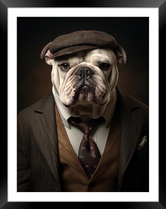 Bulldog  Framed Mounted Print by K9 Art