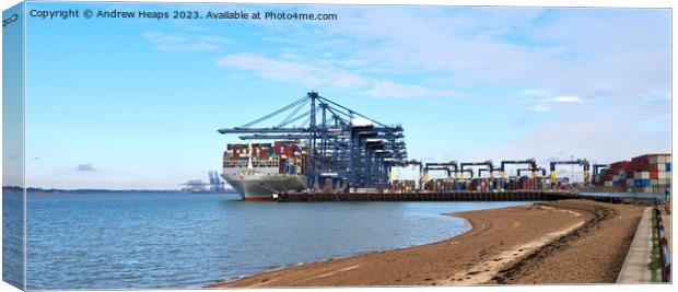 Felixstowe docks on summer day. Canvas Print by Andrew Heaps