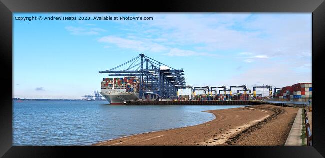 Felixstowe docks on summer day. Framed Print by Andrew Heaps