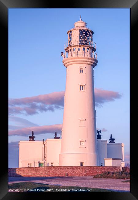 Flamborough Head Lighthouse Framed Print by Darrell Evans