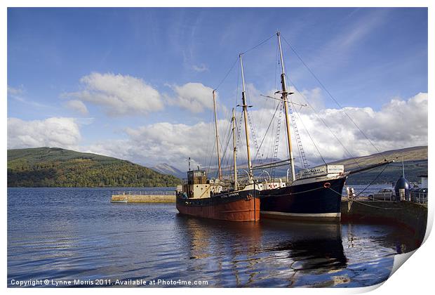 Boats At Loch Fyne Print by Lynne Morris (Lswpp)