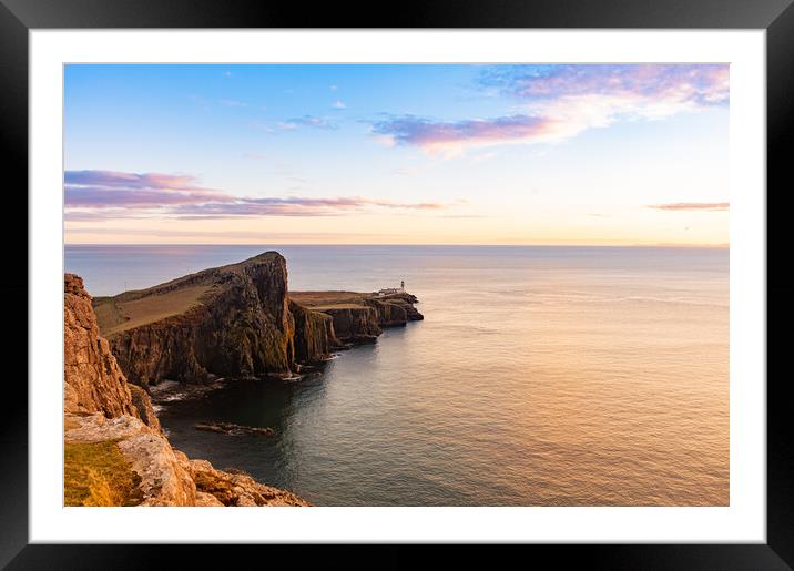 Neist point at sunset Framed Mounted Print by Kevin Winter