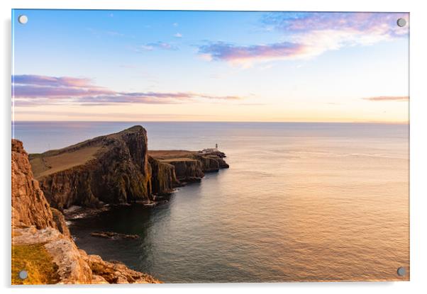 Neist point at sunset Acrylic by Kevin Winter