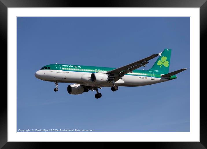 Aer Lingus Airbus A320-214  Framed Mounted Print by David Pyatt