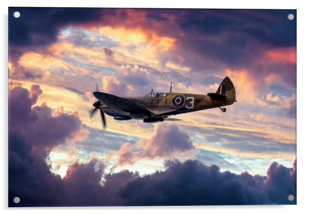 Spitfire in to the Storm Acrylic by Derek Beattie