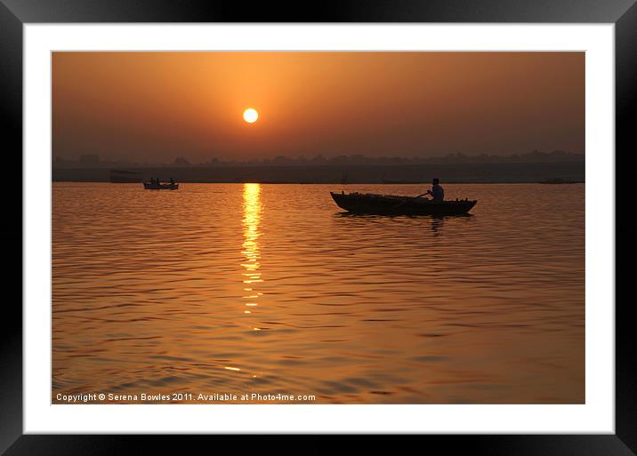 Sunrise on the Ganges Framed Mounted Print by Serena Bowles