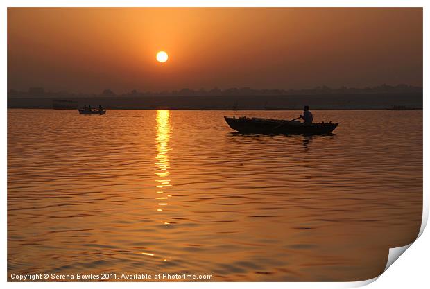 Sunrise on the Ganges Print by Serena Bowles