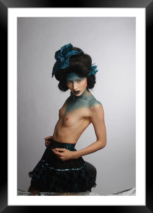 Creative photo shoot of a theatre model Framed Mounted Print by Arun 