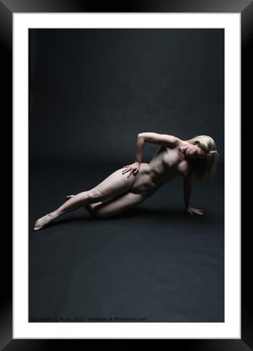 Nude white model in studio Framed Mounted Print by Arun 