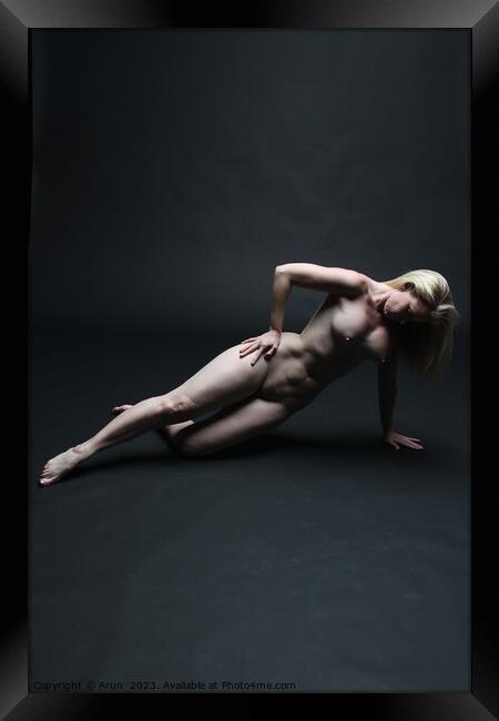 Nude white model in studio Framed Print by Arun 
