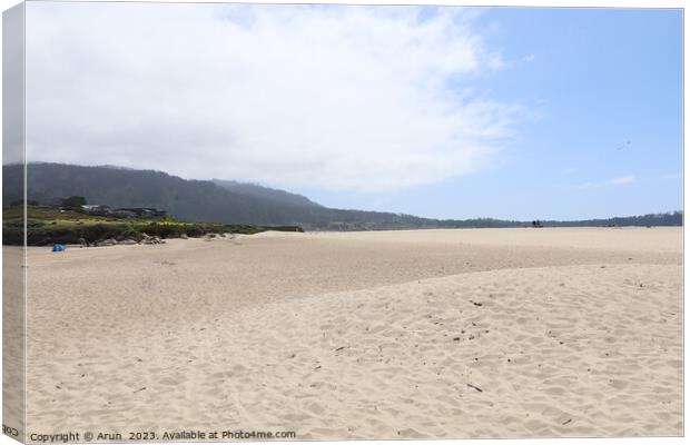 Sand and Sky in Carmel beach in California,  Canvas Print by Arun 