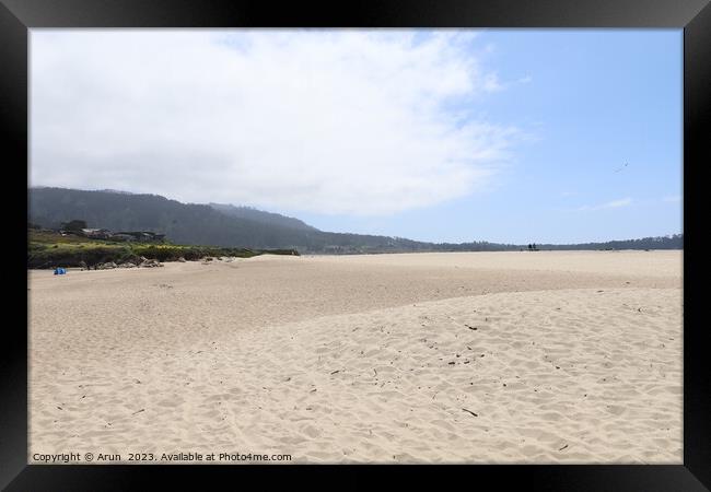 Sand and Sky in Carmel beach in California,  Framed Print by Arun 