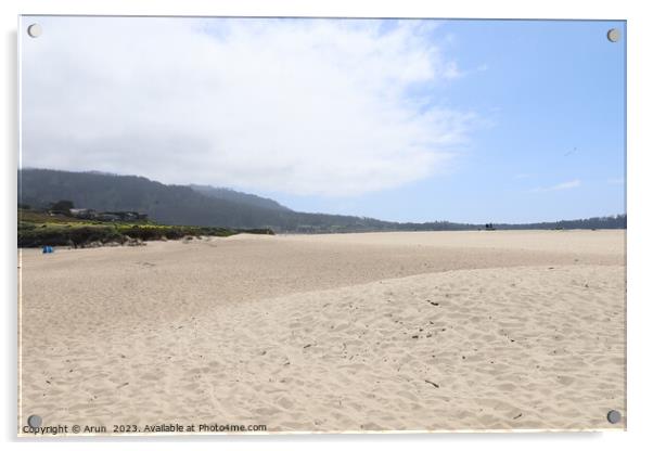 Sand and Sky in Carmel beach in California,  Acrylic by Arun 