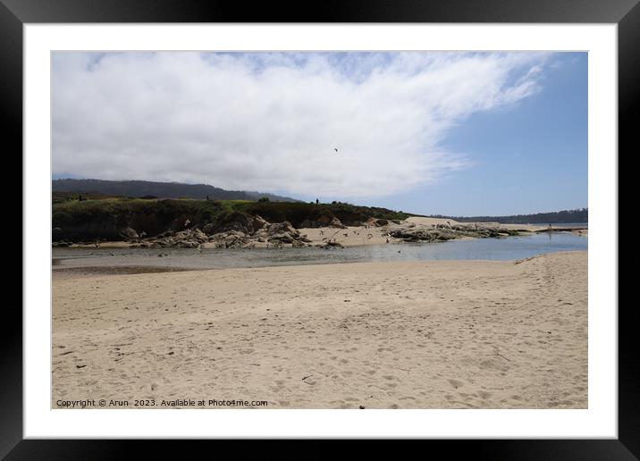 Sand and Sky in Carmel beach in California,  Framed Mounted Print by Arun 