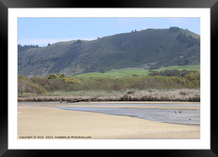 Sand and Sky in Carmel beach in California,  Framed Mounted Print by Arun 