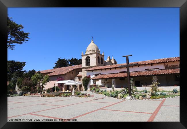 Carmel Mission, Carmel, California Framed Print by Arun 