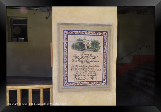 Carmel Mission, Carmel, California Framed Print by Arun 