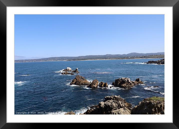 Point Lobos State park in California Framed Mounted Print by Arun 