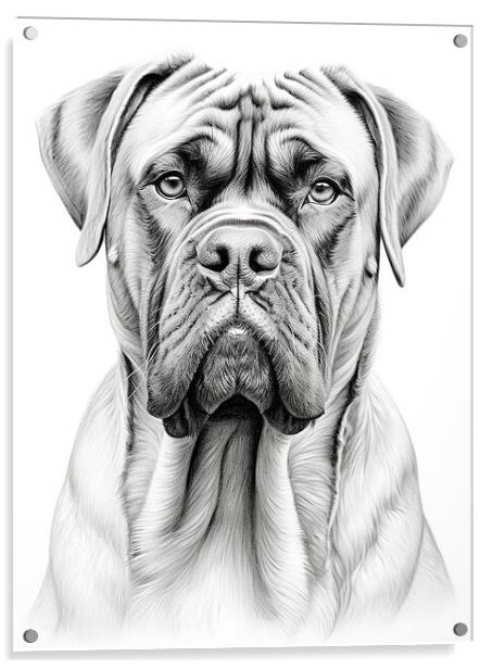 Bullmastiff Pencil Drawing Acrylic by K9 Art