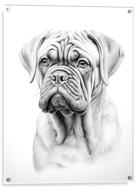 Bullmastiff Pencil Drawing Acrylic by K9 Art