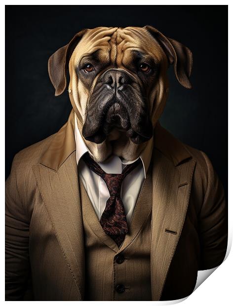 Bullmastiff Print by K9 Art