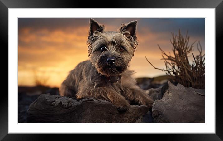 Cairn Terrier Framed Mounted Print by K9 Art