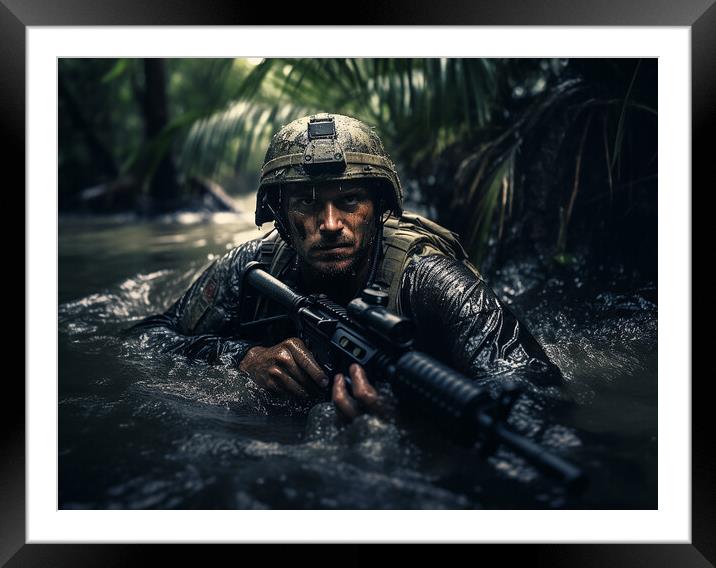 Jungle Warfare Framed Mounted Print by Steve Smith