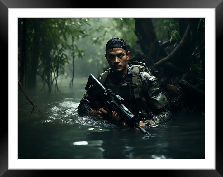 Jungle Warfare Framed Mounted Print by Steve Smith