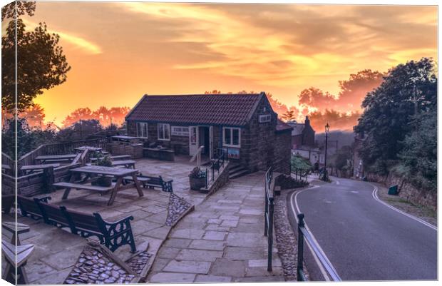 Robin Hoods Bay Sunrise Canvas Print by Alison Chambers