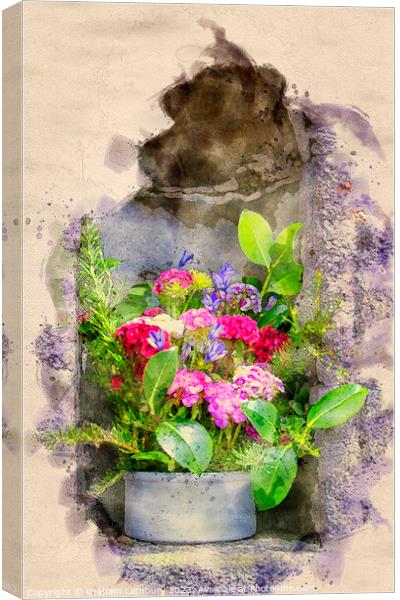 Flower Display - Watercolour Canvas Print by Graham Lathbury