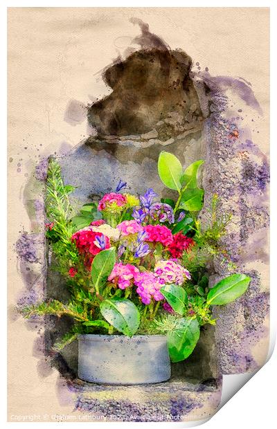 Flower Display - Watercolour Print by Graham Lathbury