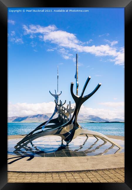 Reykjavik Solfar Sculpture (Sun Voyager) Framed Print by Pearl Bucknall