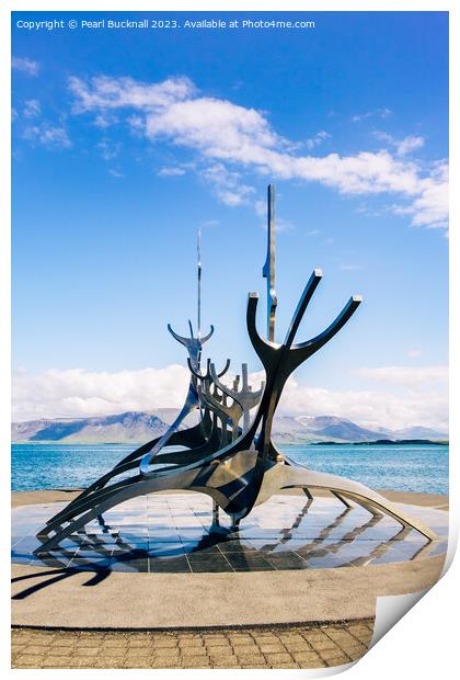 Reykjavik Solfar Sculpture (Sun Voyager) Print by Pearl Bucknall