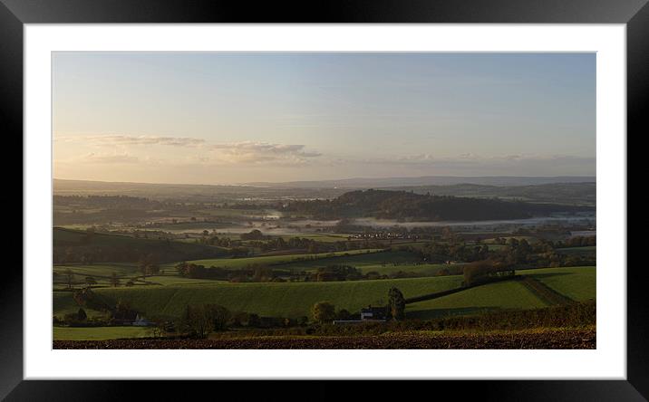 Killerton Clump in the Mist Framed Mounted Print by Pete Hemington