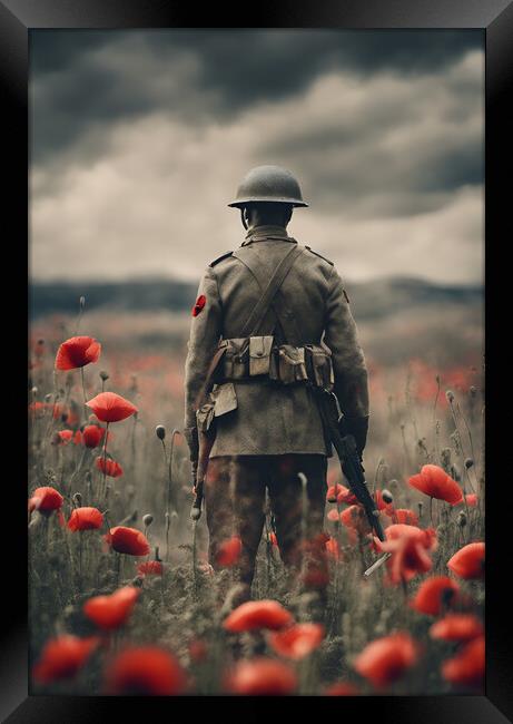 Poppy Soldier Framed Print by Picture Wizard