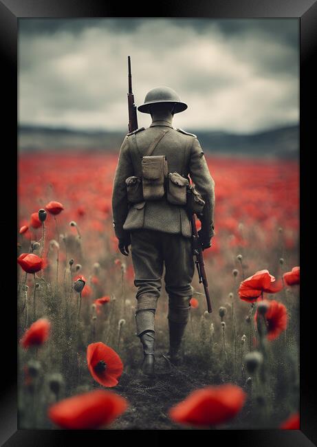 Poppy Soldier Framed Print by Picture Wizard