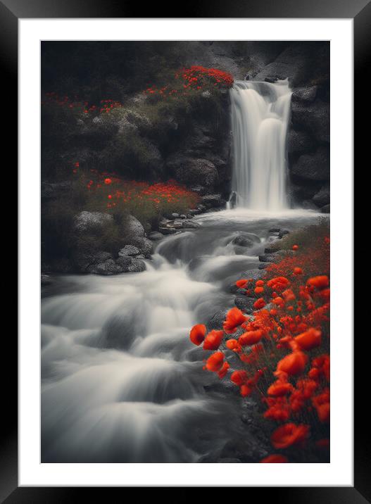 Poppy Falls Framed Mounted Print by Picture Wizard