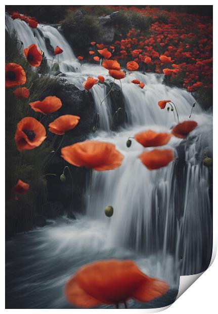 Poppy Falls Print by Picture Wizard