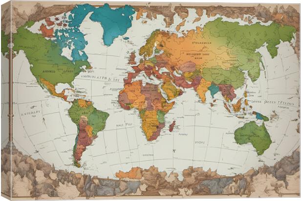 Fantasy Map Canvas Print by Picture Wizard