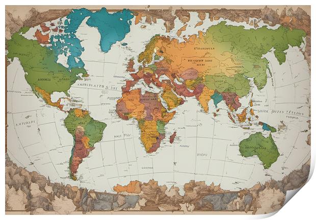 Fantasy Map Print by Picture Wizard