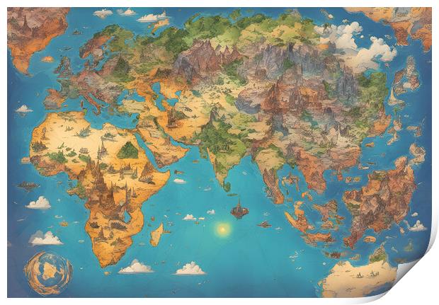 Fantasy Earth Print by Picture Wizard