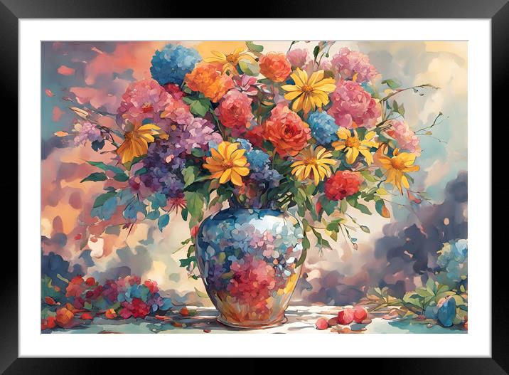 Floral Bouquet Framed Mounted Print by Picture Wizard