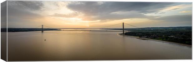 Humber Bridge Sunset Canvas Print by Apollo Aerial Photography