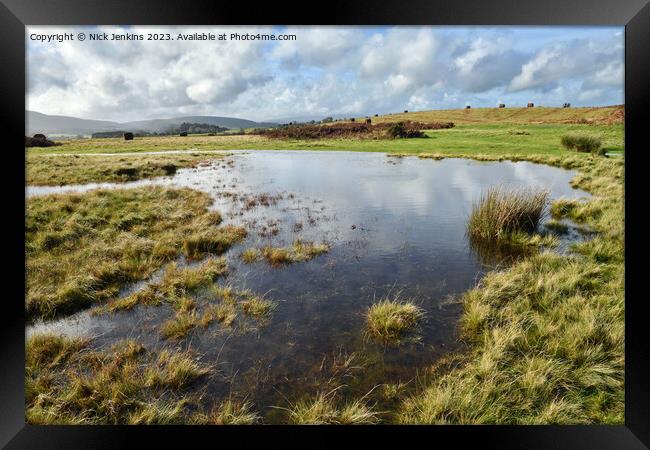 Pond on Mymydd Illtyd Common Brecon Beacons/Bannau Brycheiniog South Wales Framed Print by Nick Jenkins