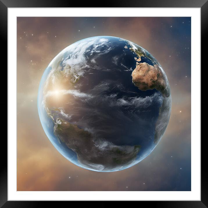 Planet Earth Framed Mounted Print by Picture Wizard