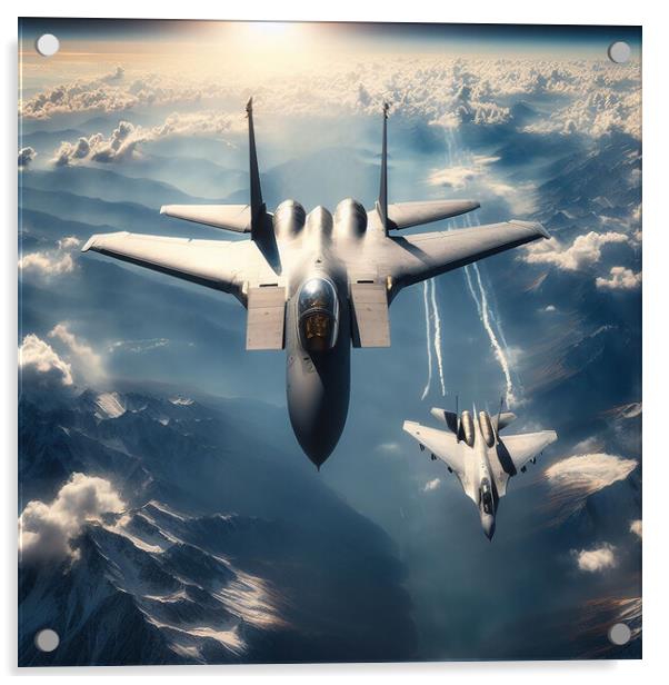 F15 vs Sukhoi Su-57 Acrylic by CC Designs
