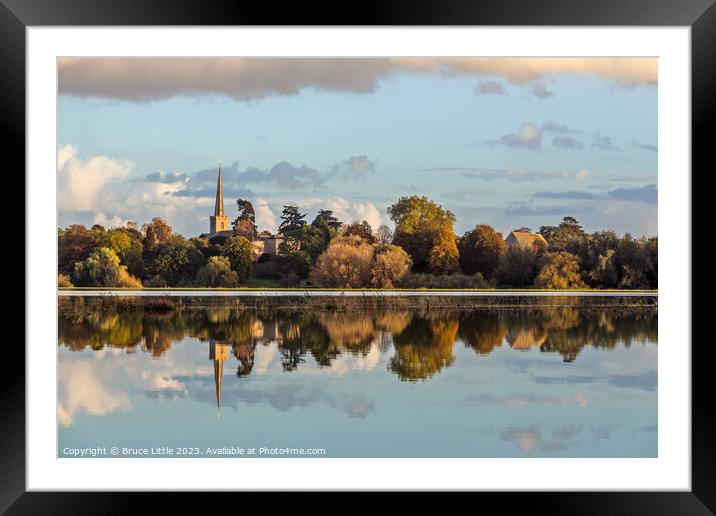Bredon Flood Reflections Framed Mounted Print by Bruce Little