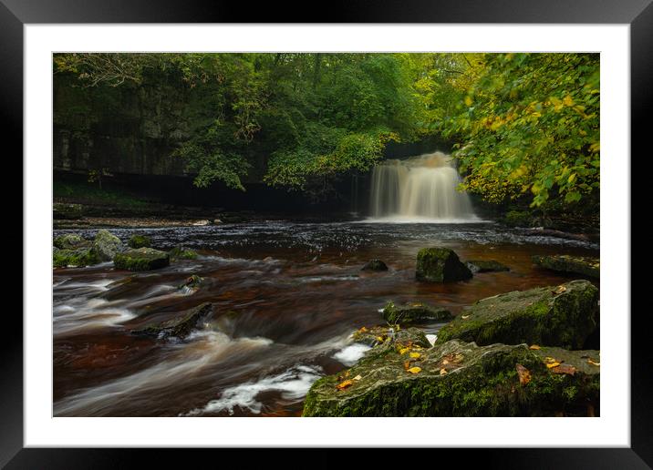 West Burton Falls Framed Mounted Print by Kevin Winter