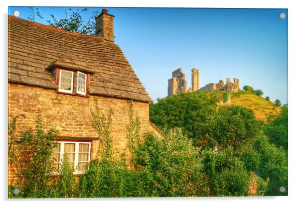 Corfe Castle  Acrylic by Darren Galpin